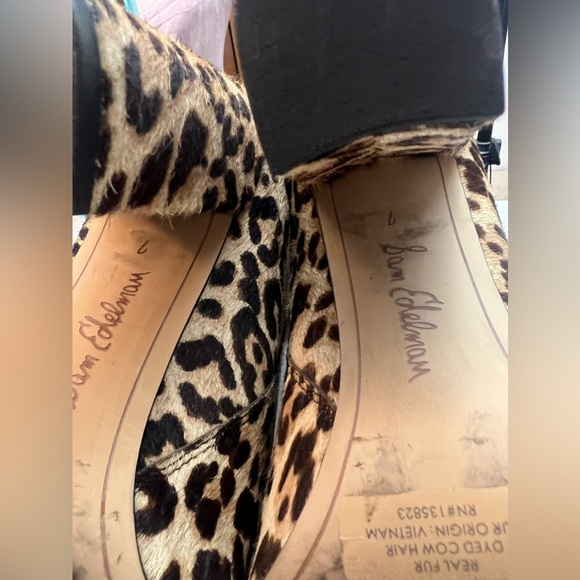 Sam Edelman Cheetah Print Booties Size 7 – Block Heel Ankle Boots - Picture 5 of 9